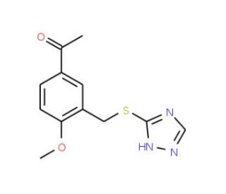 1-{4-methoxy-3-[(4H-1,2,4-triazol-3-ylthio)methyl]phenyl}ethanone - chemical structure image