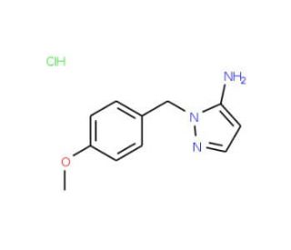 1-(4-methoxybenzyl)-1H-pyrazol-5-amine hydrochloride (CAS 227617-24-5) - chemical structure image