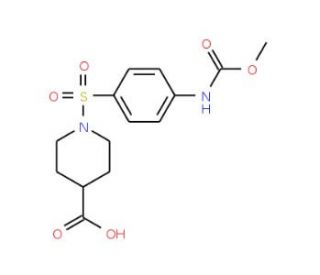 1-(4-Methoxycarbonylamino-benzenesulfonyl)-piperidine-4-carboxylic acid - chemical structure image