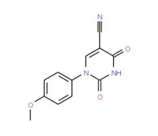 1-(4-Methoxyphenyl)-2,4-dioxo-1,2,3,4-tetrahydro-5-pyrimidinecarbonitrile (CAS 75837-81-9) - chemical structure image