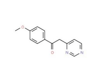 1-(4-Methoxyphenyl)-2-pyrimidin-4-ylethanone (CAS 36827-95-9) - chemical structure image