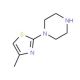 1-(4-methyl-1,3-thiazol-2-yl)piperazine (CAS 40615-11-0) - chemical structure image
