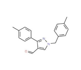 1-(4-methylbenzyl)-3-(4-methylphenyl)-1H-pyrazole-4-carbaldehyde - chemical structure image