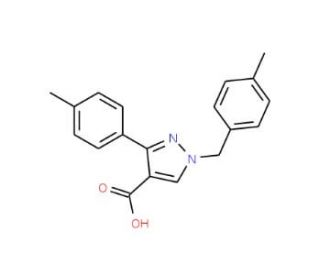 1-(4-methylbenzyl)-3-(4-methylphenyl)-1H-pyrazole-4-carboxylic acid - chemical structure image