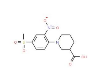 1-[4-(Methylsulfonyl)-2-nitrophenyl]piperidine-3-carboxylic acid - chemical structure image