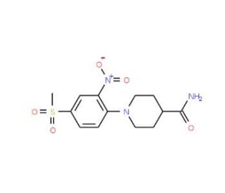 1-[4-(Methylsulfonyl)-2-nitrophenyl]piperidine-4-carboxamide (CAS 849035-88-7) - chemical structure image