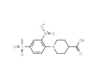 1-[4-(Methylsulfonyl)-2-nitrophenyl]piperidine-4-carboxylic acid - chemical structure image