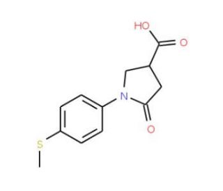 1-[4-(methylthio)phenyl]-5-oxopyrrolidine-3-carboxylic acid - chemical structure image