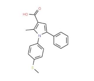 1-(4-Methylthiophenyl)-2-methyl-5-phenylpyrrole-3-carboxylic acid (CAS 306936-46-9) - chemical structure image