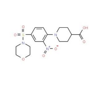 1-[4-(Morpholine-4-sulfonyl)-2-nitro-phenyl]-piperidine-4-carboxylic acid - chemical structure image