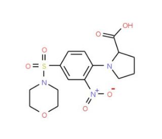 1-[4-(Morpholine-4-sulfonyl)-2-nitro-phenyl]-pyrrolidine-2-carboxylic acid - chemical structure image