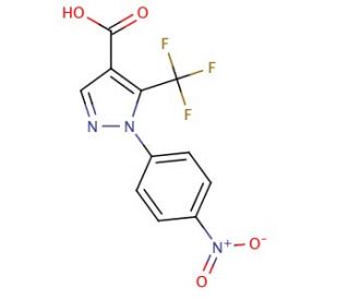 1-(4-Nitrophenyl)-5-(trifluoromethyl)-1H-pyrazole-4-carboxylic acid (CAS 142818-03-9) - chemical structure image