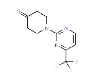 1-[4-(Trifluoromethyl)-2-pyrimidinyl]tetrahydro-4(1H)-pyridinone - chemical structure image