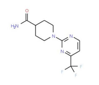 1-[4-(Trifluoromethyl)pyrimidin-2-yl]piperidine-4-carboxamide (CAS 465514-29-8) - chemical structure image