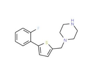 1-{[5-(2-fluorophenyl)thien-2-yl]methyl}piperazine - chemical structure image