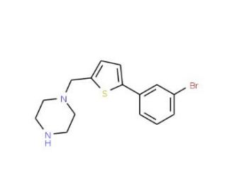 1-{[5-(3-bromophenyl)thien-2-yl]methyl}piperazine - chemical structure image