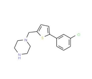 1-{[5-(3-chlorophenyl)thien-2-yl]methyl}piperazine - chemical structure image