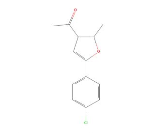 1-[5-(4-Chlorophenyl)-2-methylfur-3-yl]ethan-1-one (CAS 43020-12-8) - chemical structure image