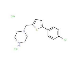 1-{[5-(4-chlorophenyl)thien-2-yl]methyl}piperazine dihydrochloride - chemical structure image
