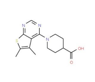1-(5,6-dimethylthieno[2,3-d]pyrimidin-4-yl)piperidine-4-carboxylic acid - chemical structure image