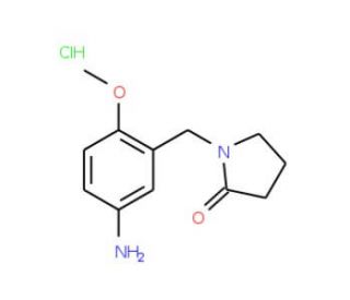 1-(5-Amino-2-methoxybenzyl)pyrrolidin-2-onehydrochloride - chemical structure image