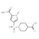 1-{[5-(aminocarbonyl)-1-methyl-1H-pyrrol-3-yl]sulfonyl}piperidine-4-carboxylic acid - chemical structure image