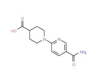 1-[5-(aminocarbonyl)pyridin-2-yl]piperidine-4-carboxylic acid - chemical structure image