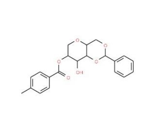 1,5-Anhydro-4,6-O-benzylidene-2-O-toluoyl-D-glucitol (CAS 156715-23-0) - chemical structure image