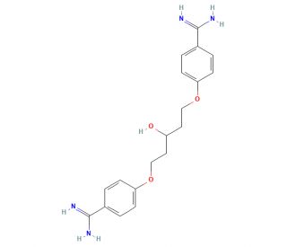 1,5-Bis(4-amidinophenoxy)-3-pentanol (CAS 133991-33-0) - chemical structure image