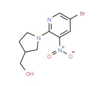 (1-(5-Bromo-3-nitropyridin-2-yl)pyrrolidin-3-yl)-methanol (CAS 1138444-02-6) - chemical structure image