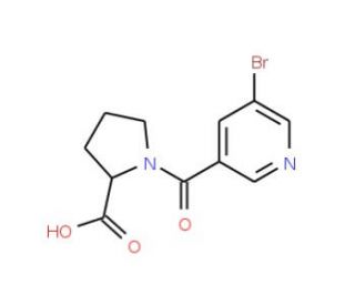 1-(5-Bromo-pyridine-3-carbonyl)-pyrrolidine-2-carboxylic acid (CAS 126581-82-6) - chemical structure image