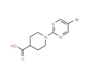 1-(5-Bromopyrimidin-2-yl)piperidine-4-carboxylic acid (CAS 149506-04-7) - chemical structure image