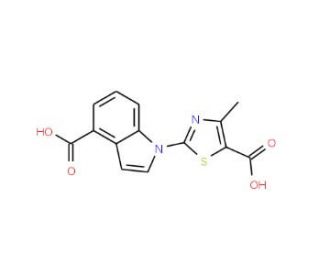1-(5-carboxy-4-methyl-1,3-thiazol-2-yl)-1H-indole-4-carboxylic acid - chemical structure image