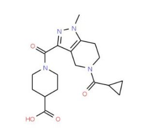 1-{[5-(cyclopropylcarbonyl)-1-methyl-4,5,6,7-tetrahydro-1H-pyrazolo[4,3-c]pyridin-3-yl]carbonyl}piperidine-4-carboxylic acid