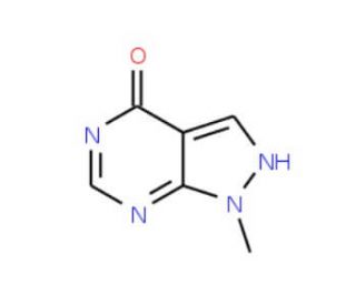 1,5-Dihydro-1-methyl-4H-pyrazolo[3,4-d]pyrimidin-4-one (CAS 5334-56-5) - chemical structure image
