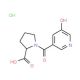 1-(5-Hydroxypyridine-3-carbonyl)-pyrrolidine-2-carboxylic acid hydrochloride - chemical structure image