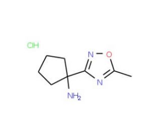 1-(5-methyl-1,2,4-oxadiazol-3-yl)cyclopentanamine hydrochloride - chemical structure image