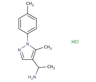 1-[5-methyl-1-(4-methylphenyl)-1H-pyrazol-4-yl]ethanamine hydrochloride - chemical structure image