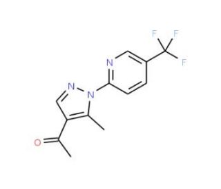 1-{5-methyl-1-[5-(trifluoromethyl)pyridin-2-yl]-1H-pyrazol-4-yl}ethanone - chemical structure image