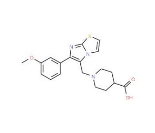 1-[6-(3-Methoxy-phenyl)-imidazo[2,1-b]thiazol-5-ylmethyl]-piperidine-4-carboxylic acid - chemical structure image