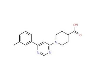 1-[6-(3-Methylphenyl)pyrimidin-4-yl]piperidine-4-carboxylic acid - chemical structure image