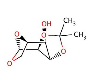 1,6-Anhydro-2,3-O-isopropylidene-&beta;-D-mannopyranose (CAS 14440-51-8) - chemical structure image