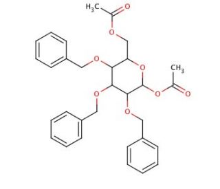 1,6-Di-O-acetyl-2,3,4-tri-O-benzyl-&alpha;-D-mannopyranose (CAS 65556-30-1) - chemical structure image