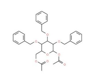 1,6-Di-O-acetyl-2,3,4-tri-O-benzyl-D-glucopyranose (CAS 59433-13-5) - chemical structure image