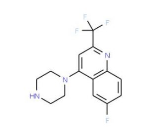 1-[6-Fluoro-2-(trifluoromethyl)quinolin-4-yl]piperazine (CAS 541539-66-6) - chemical structure image