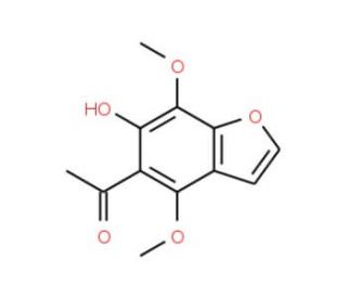 1-(6-Hydroxy-4,7-dimethoxy-benzofuran-5-yl)-ethanone (CAS 484-51-5) - chemical structure image