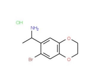 1-(7-bromo-2,3-dihydro-1,4-benzodioxin-6-yl)ethan-1-amine hydrochloride - chemical structure image