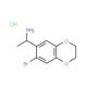 1-(7-bromo-2,3-dihydro-1,4-benzodioxin-6-yl)ethan-1-amine hydrochloride - chemical structure image