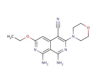 1,8-diamino-6-ethoxy-3-morpholin-4-yl-2,7-naphthyridine-4-carbonitrile - chemical structure image