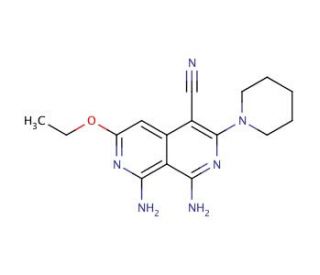 1,8-diamino-6-ethoxy-3-piperidin-1-yl-2,7-naphthyridine-4-carbonitrile - chemical structure image